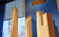 Scale model of the World Trade Center assembled from matchsticks (Photo: Slaven Vlasic/Getty Images)